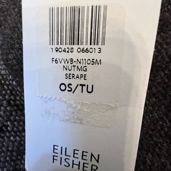 Eileen Fisher Viaggio Wool Blend Serape Shawl One Size Brown Gray Lagenlook Chic - Picture 6 of 7